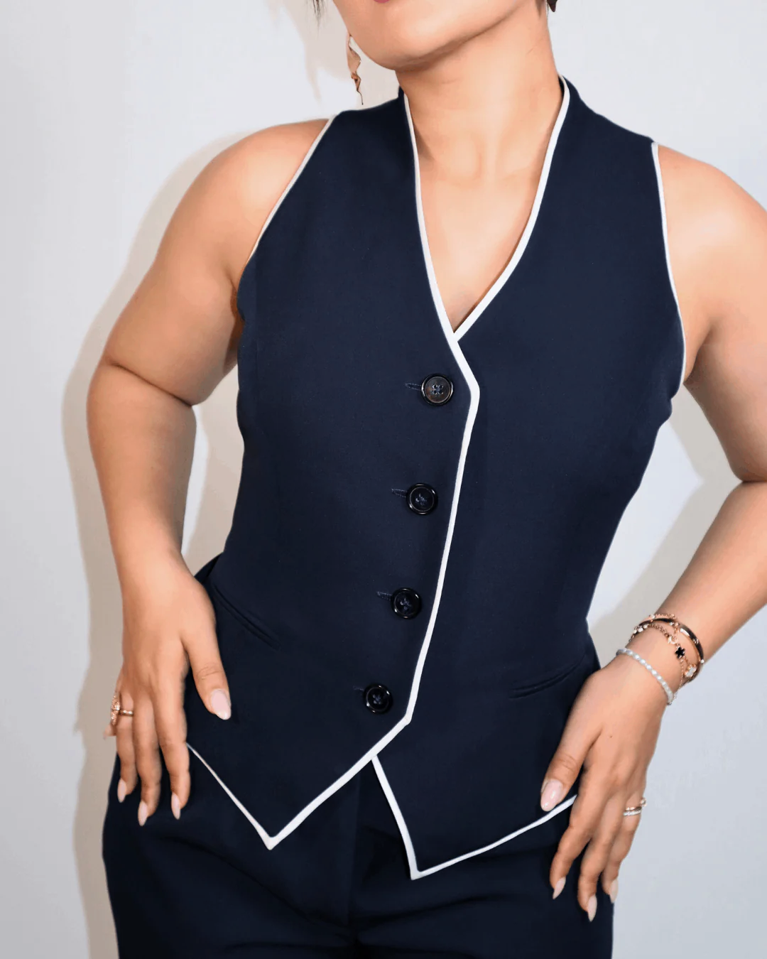The Aurora Tailored High-Neck Waistcoat