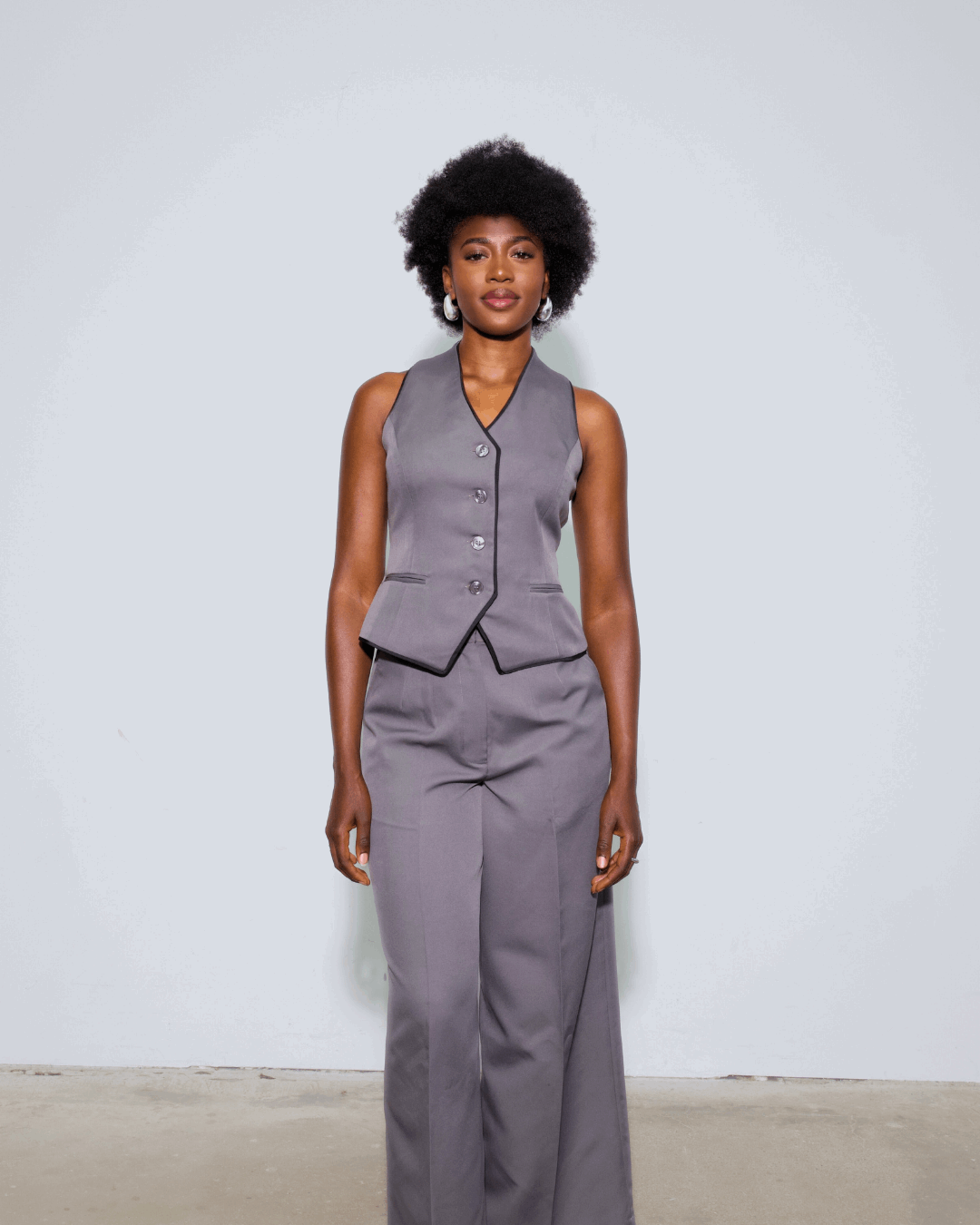 The Saja High-Waisted Wide-Leg Trousers