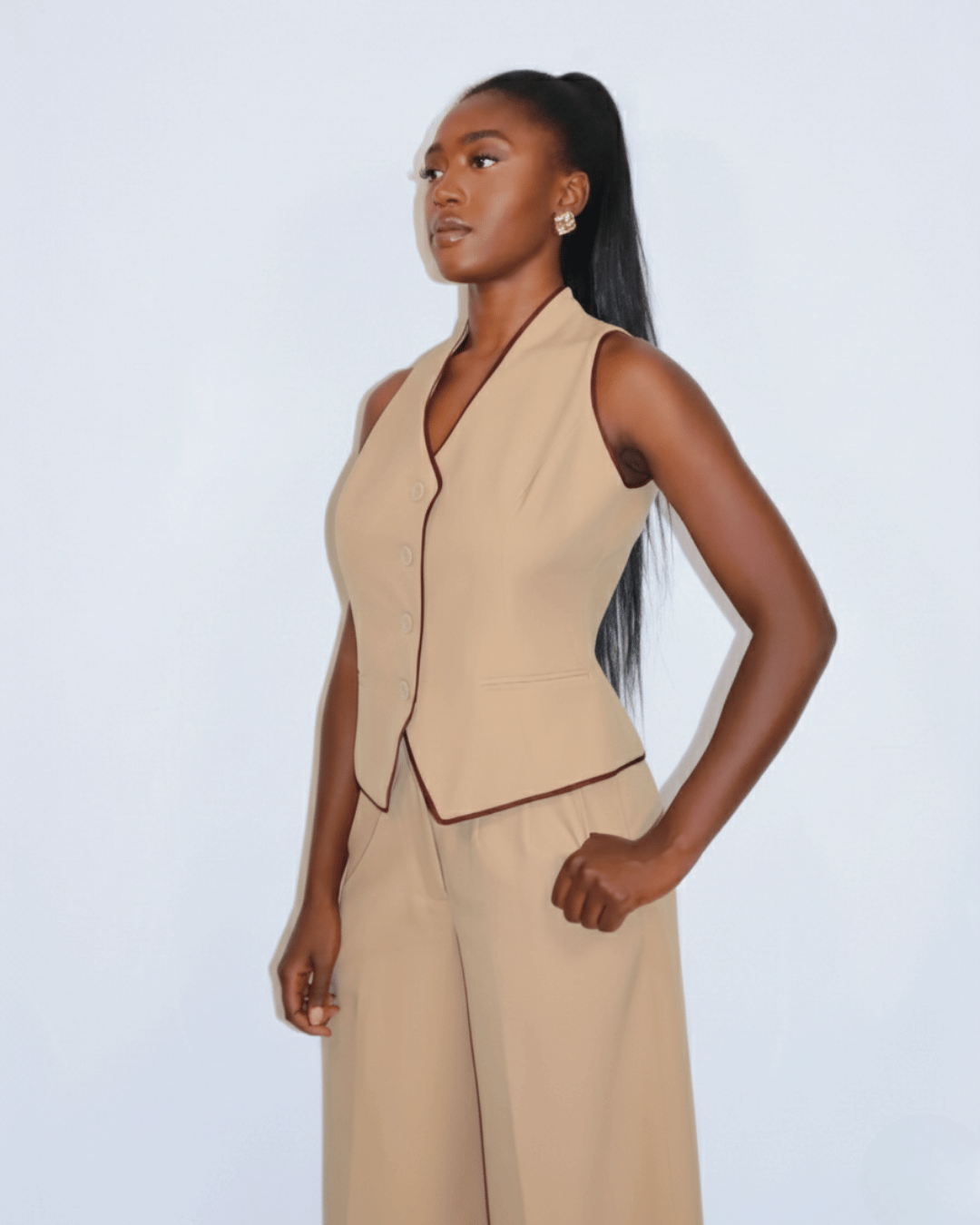 The Desert Rose Tailored High-Neck Waistcoat