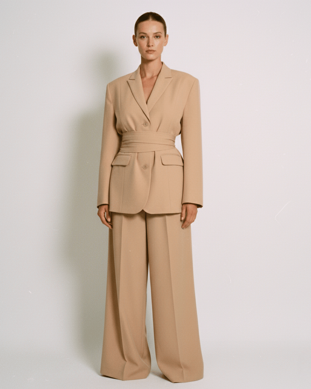 The Desert Rose High-Waisted Wide-Leg Trousers