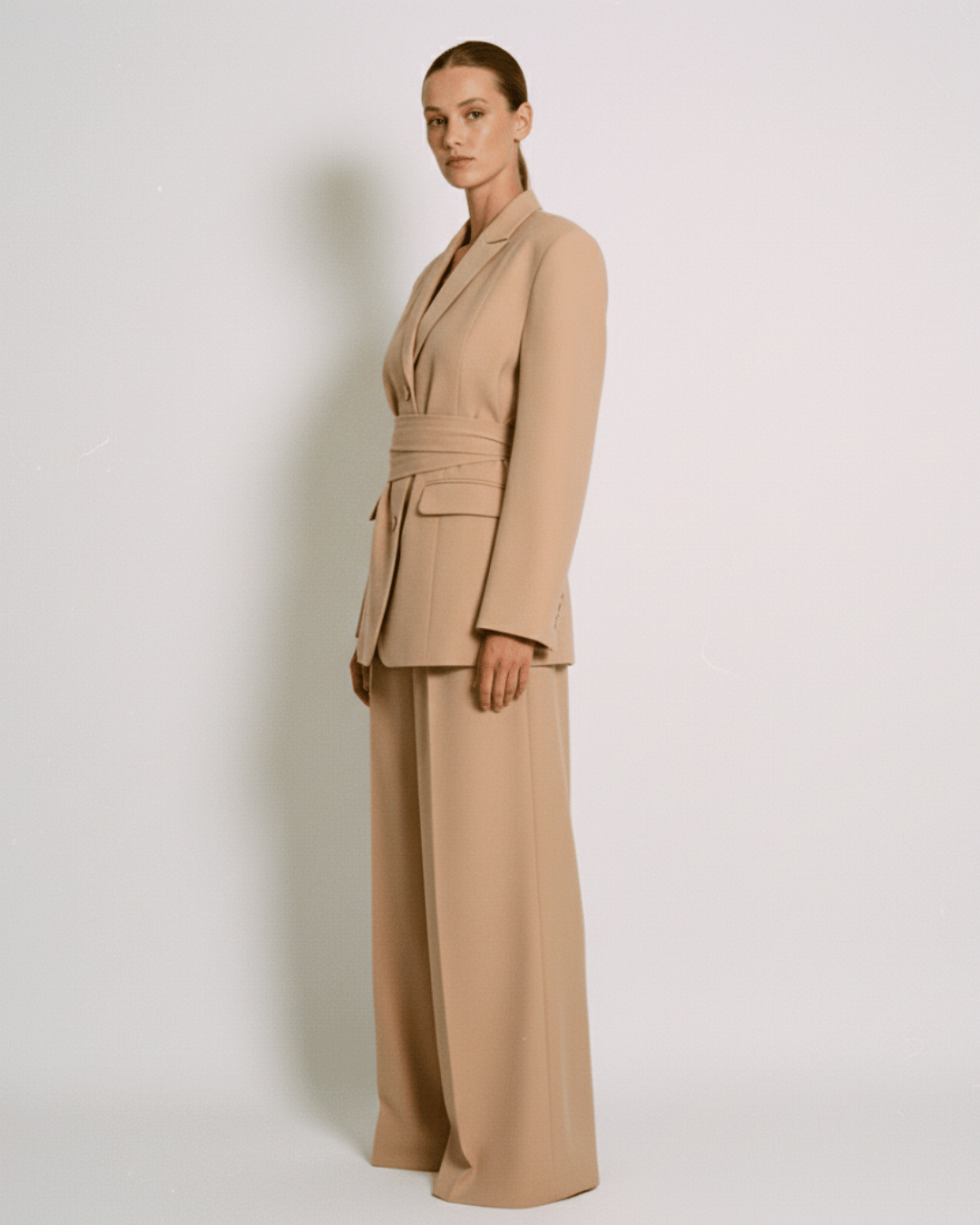 The Desert Rose High-Waisted Wide-Leg Trousers