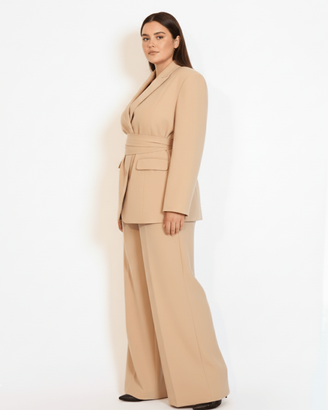 The Desert Rose Tailored Oversized Blazer with Belt