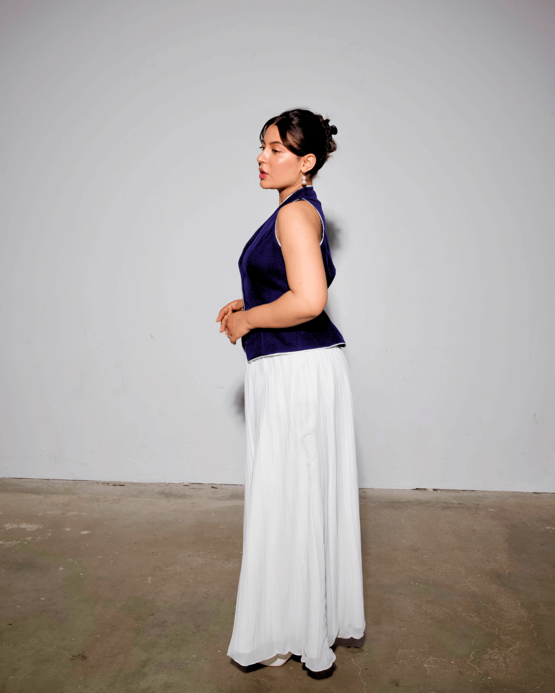 The Zahra White Tailored Skirt