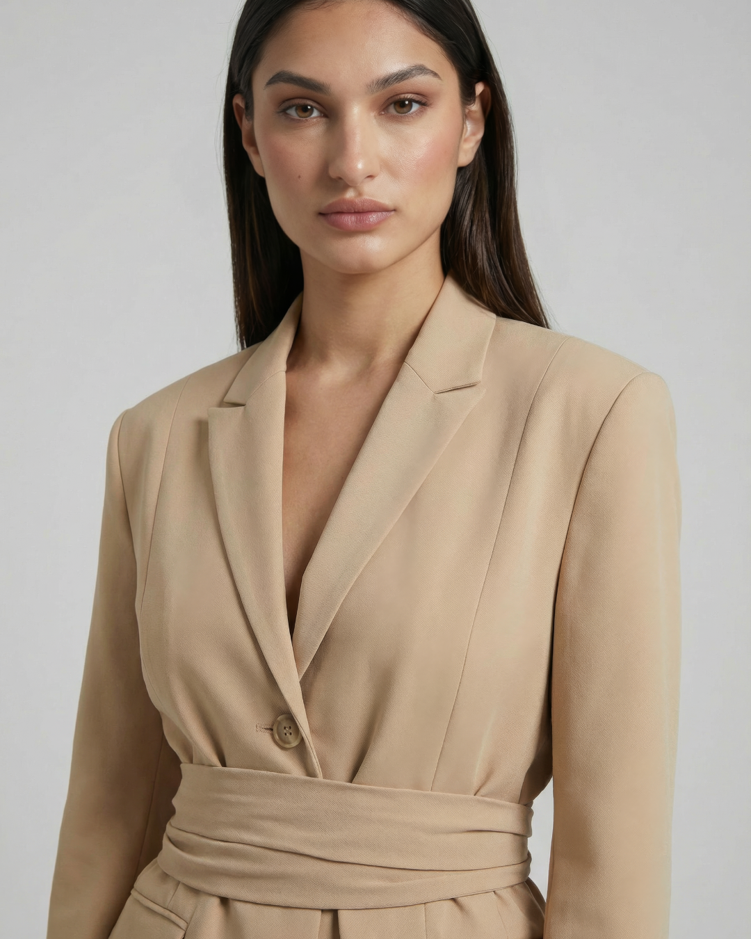 The Desert Rose Tailored Oversized Blazer with Belt