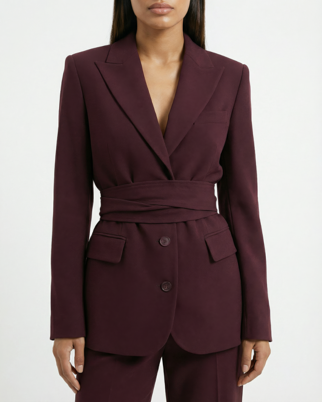 The Bordeaux Tailored Oversized Blazer with Belt