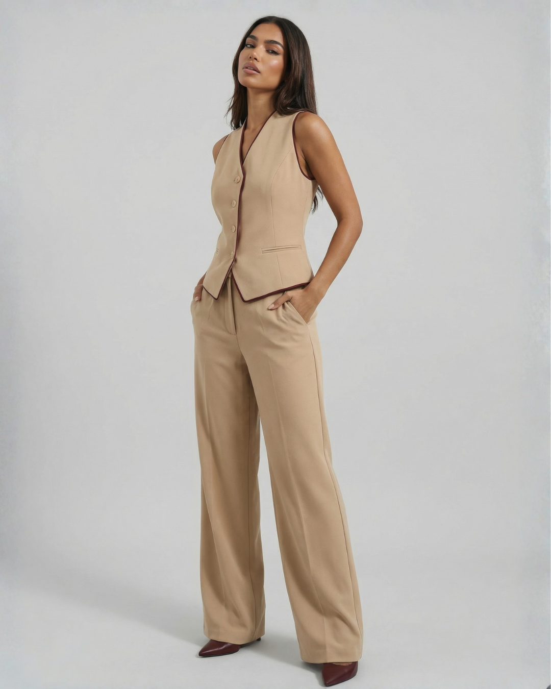The Desert Rose Tailored High-Neck Waistcoat
