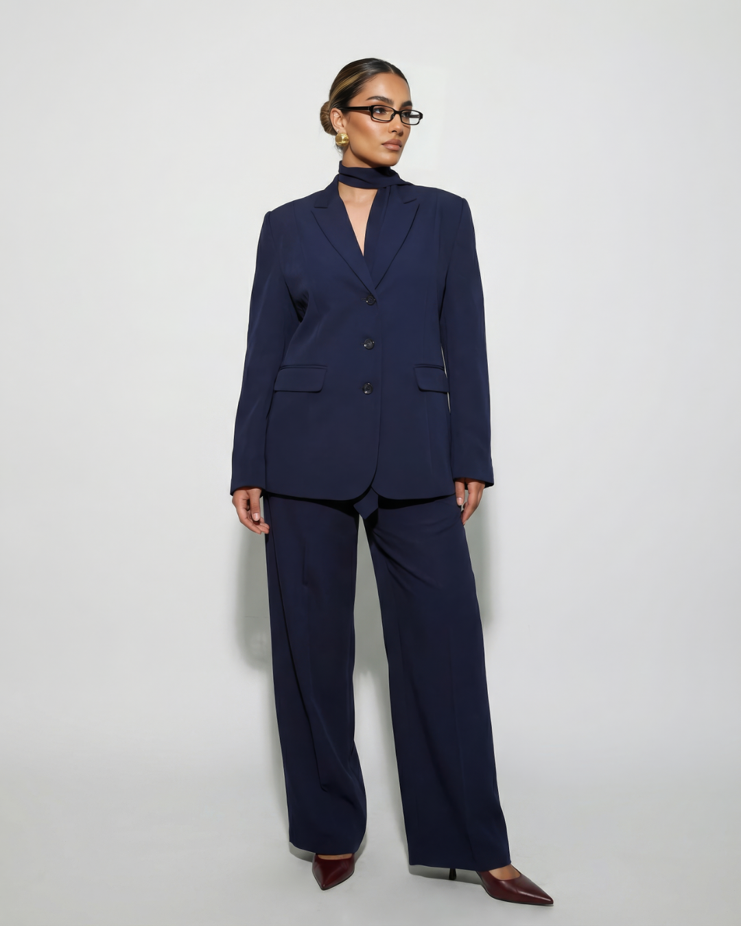 The Aurora Blazer with Belt & Trousers Set