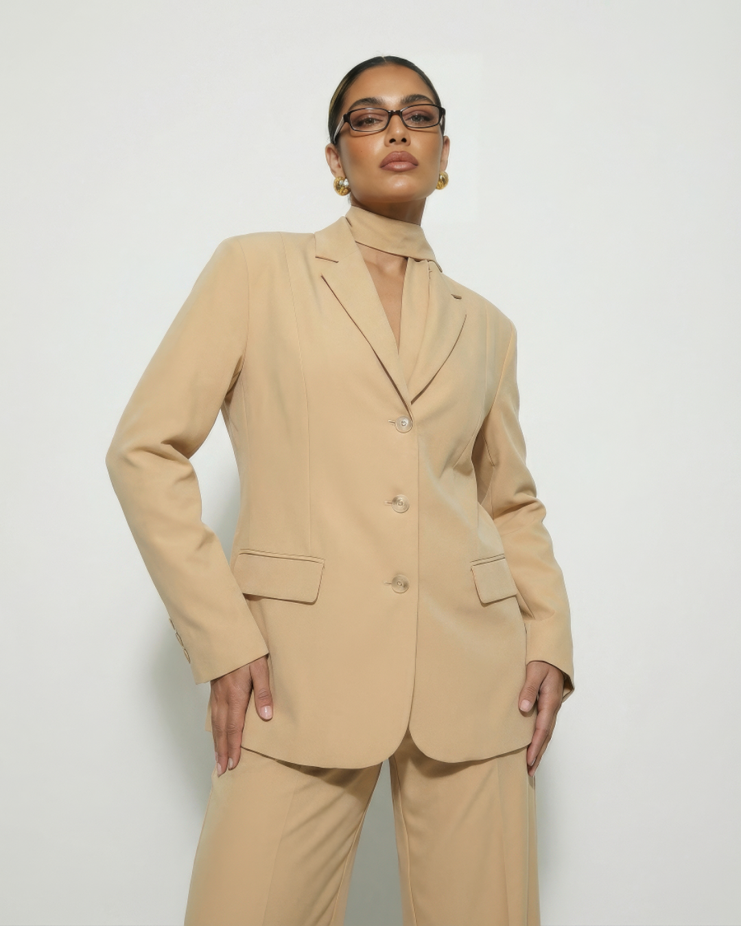 The Desert Rose Oversized Blazer with Belt