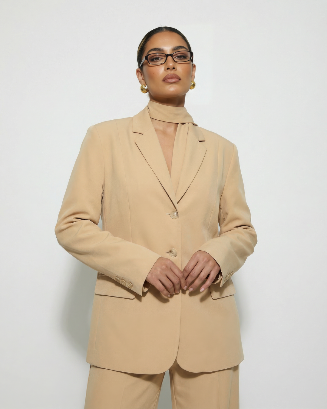 The Desert Rose Oversized Blazer with Belt