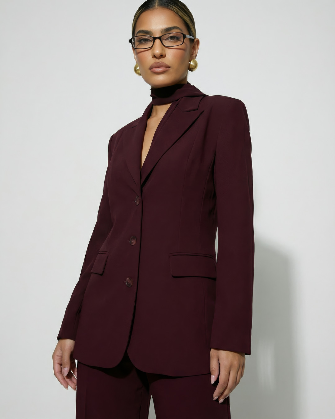 The Bordeaux Blazer with Belt