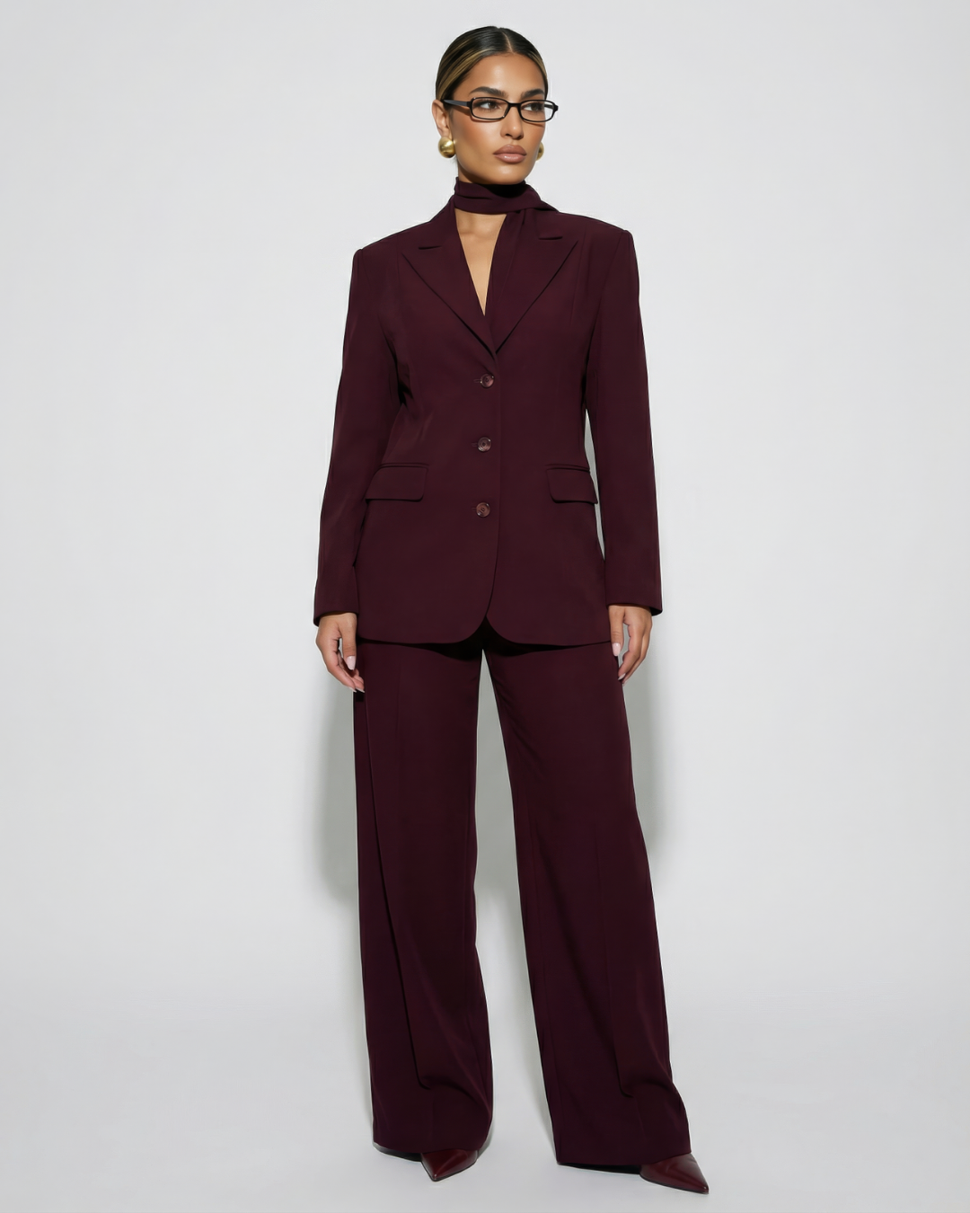 The Bordeaux Blazer with Belt