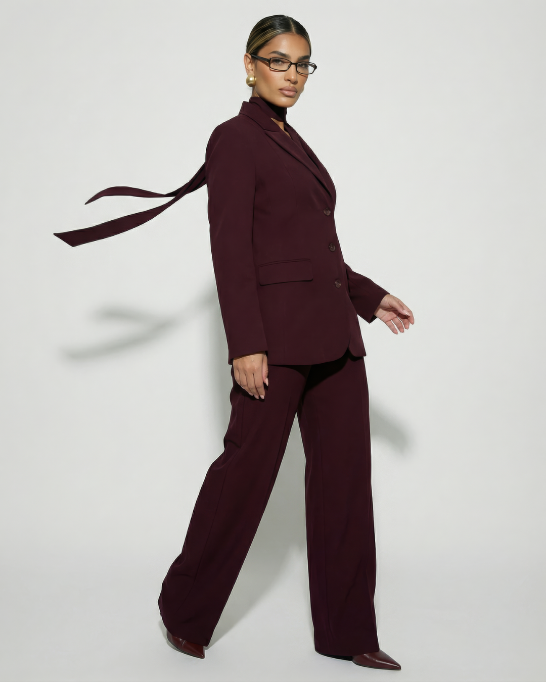 The Bordeaux Blazer with Belt