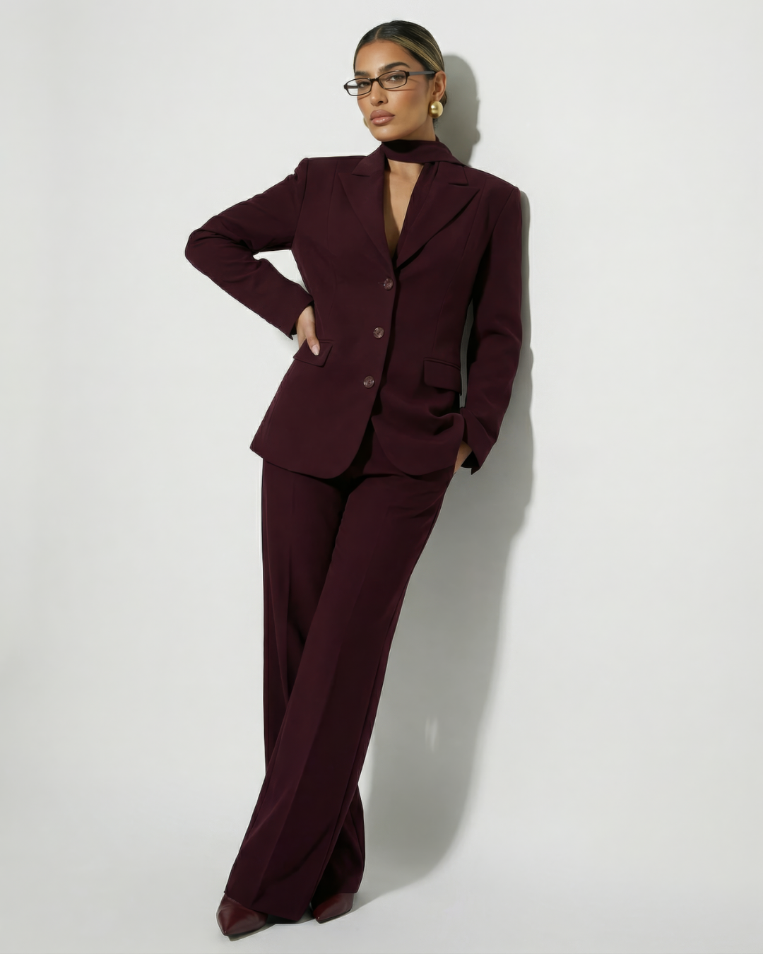 The Bordeaux Blazer with Belt