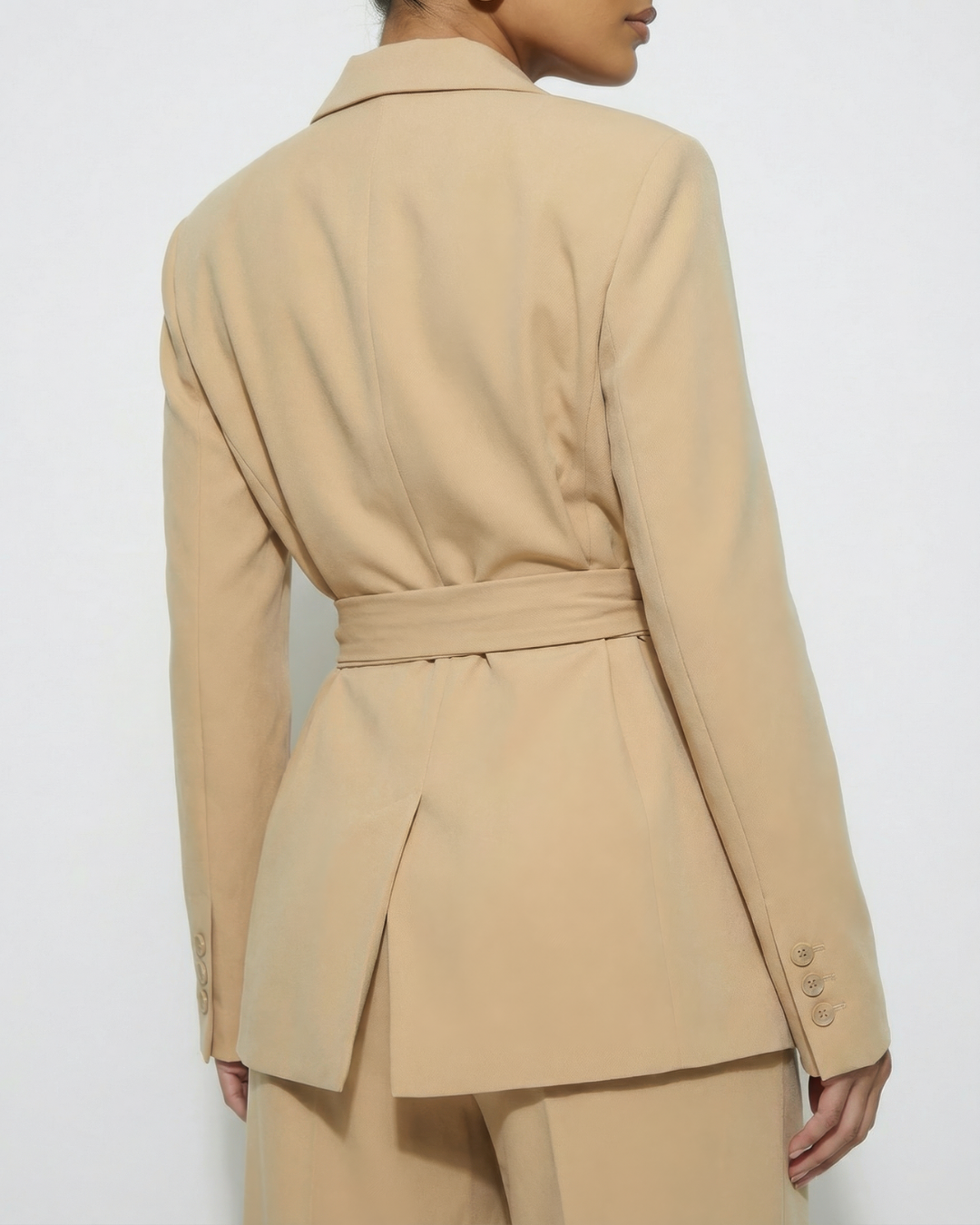The Desert Rose Tailored Oversized Blazer with Belt