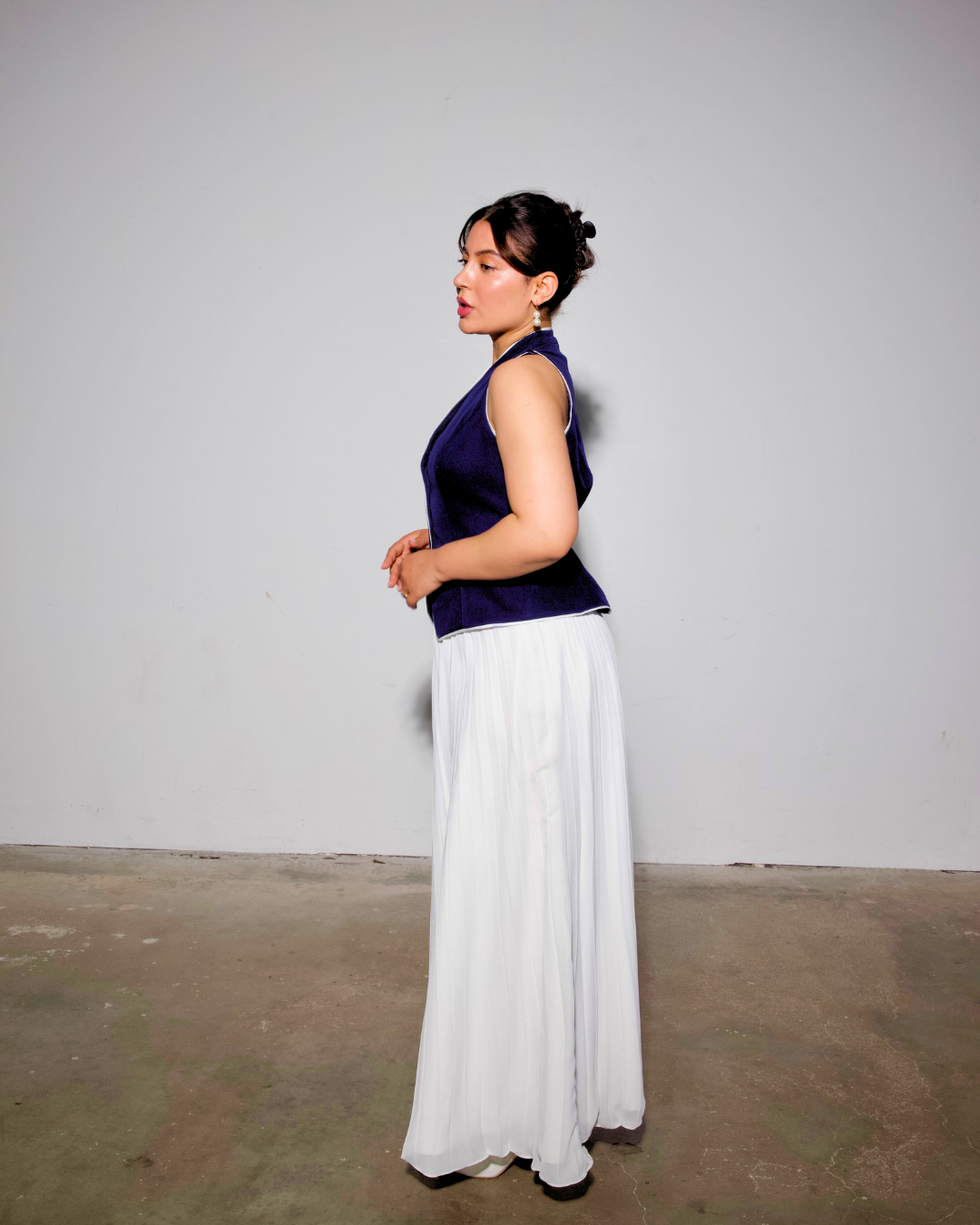 The Aurora Waistcoat & White Pleated Skirt Set