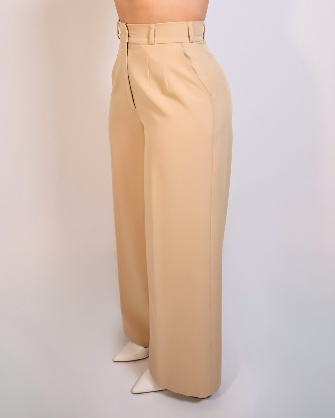 The Desert Rose High-Waisted Wide-Leg Trousers