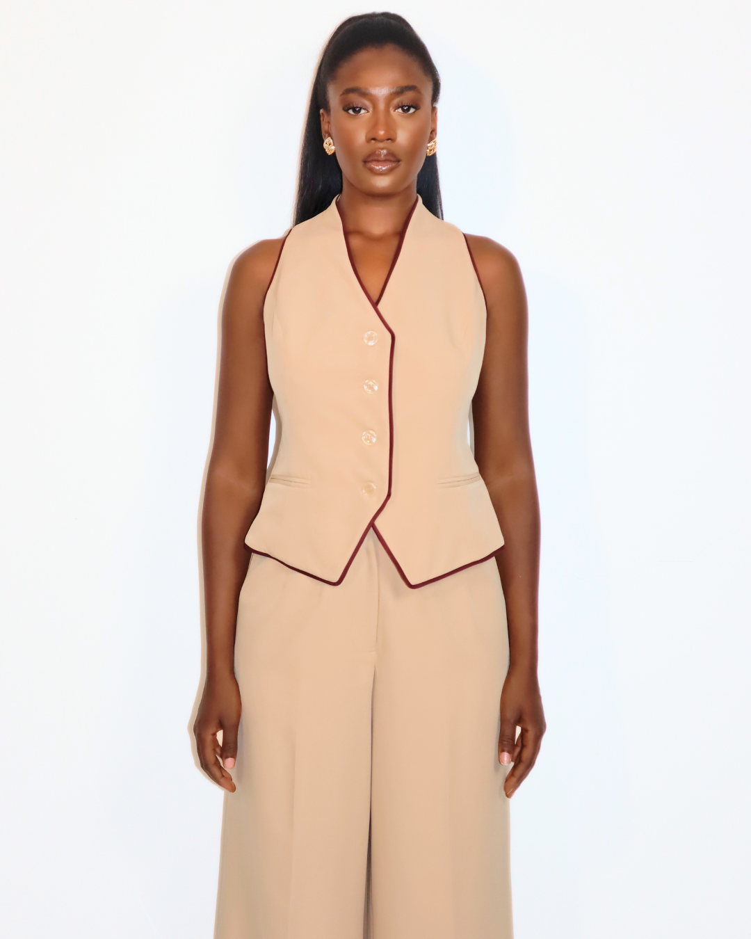 The Desert Rose High-Waisted Wide-Leg Trousers