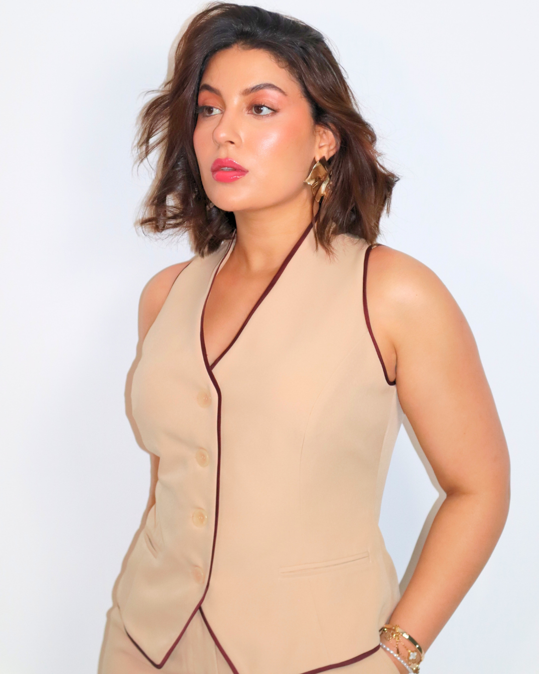 The Desert Rose Tailored High-Neck Waistcoat