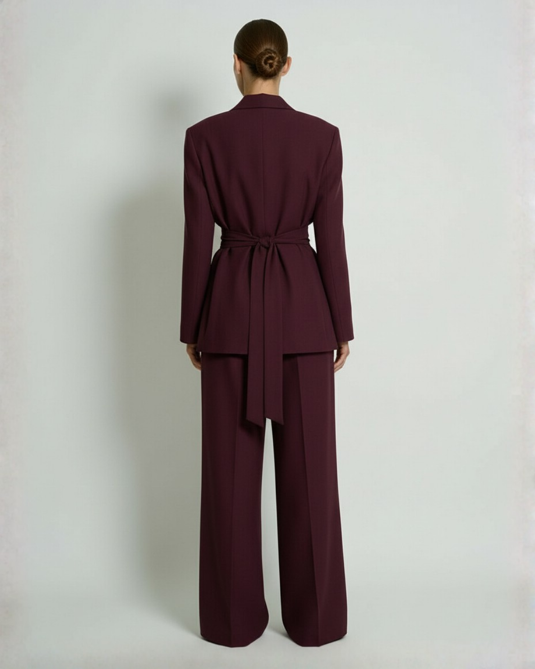 The Bordeaux Tailored Oversized Blazer with Belt