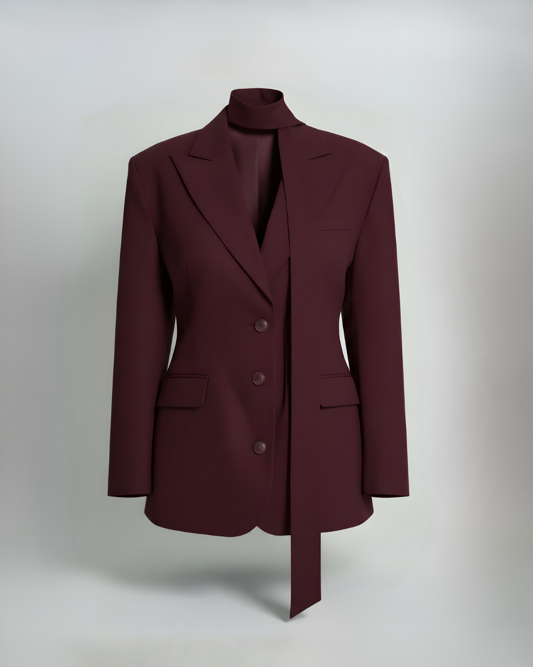 The Bordeaux Tailored Oversized Blazer with Belt