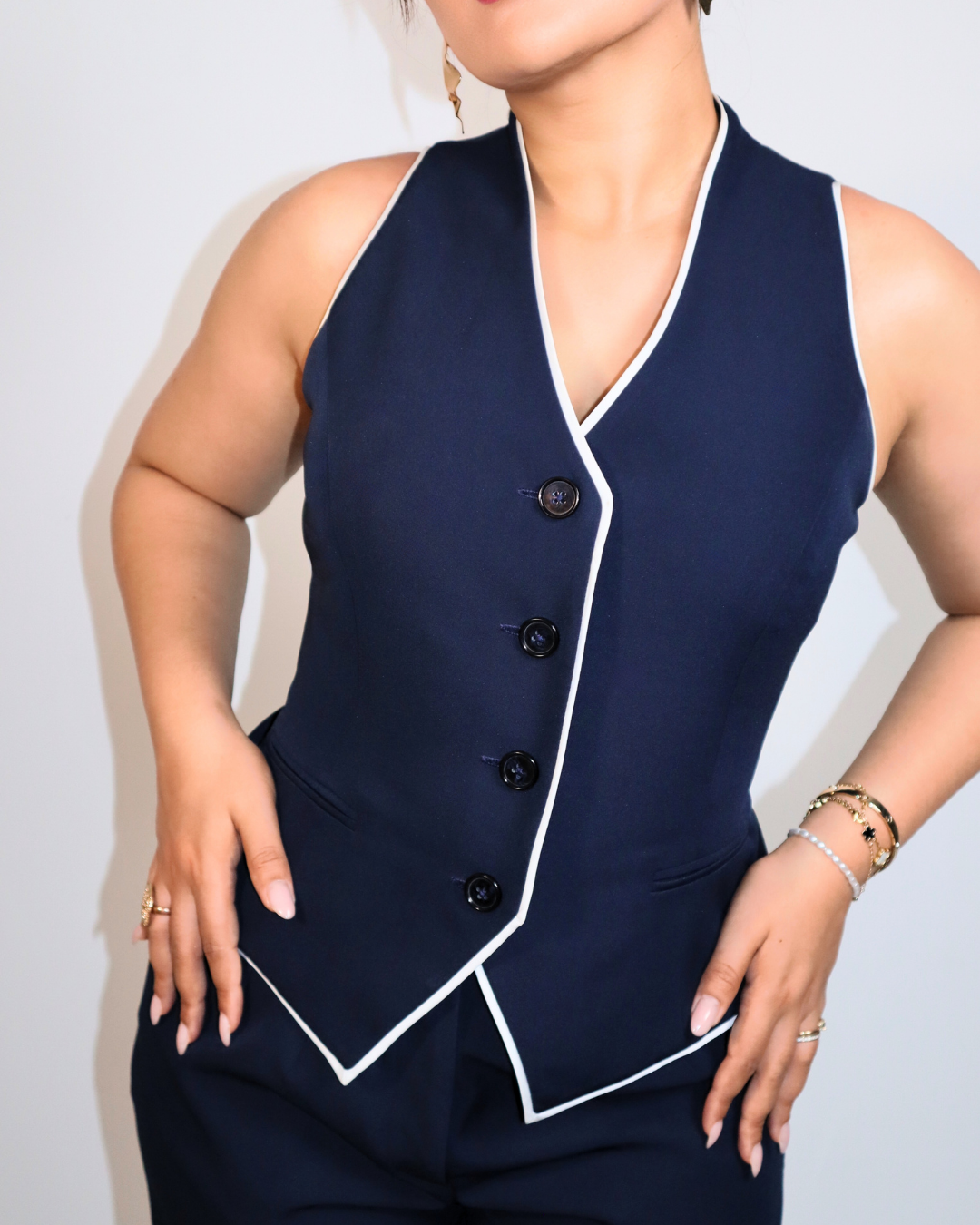 The Aurora Tailored High-Neck Waistcoat