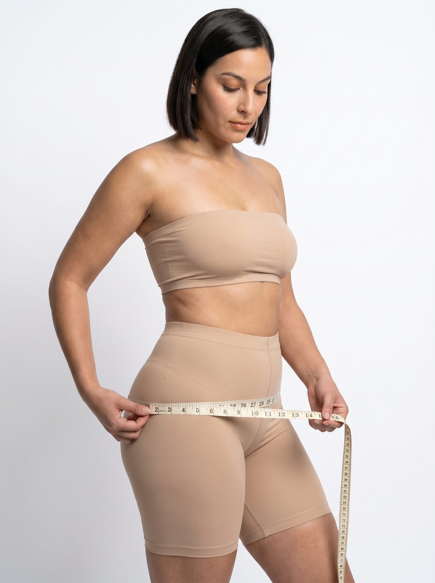 How to measure your hips — the tape across the fullest part of the hips, around 18 cm below the natural waist