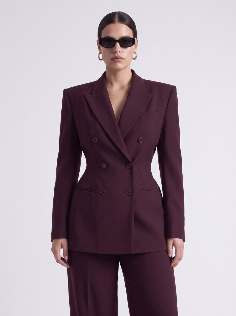 The Roksana Blazer, Burgundy