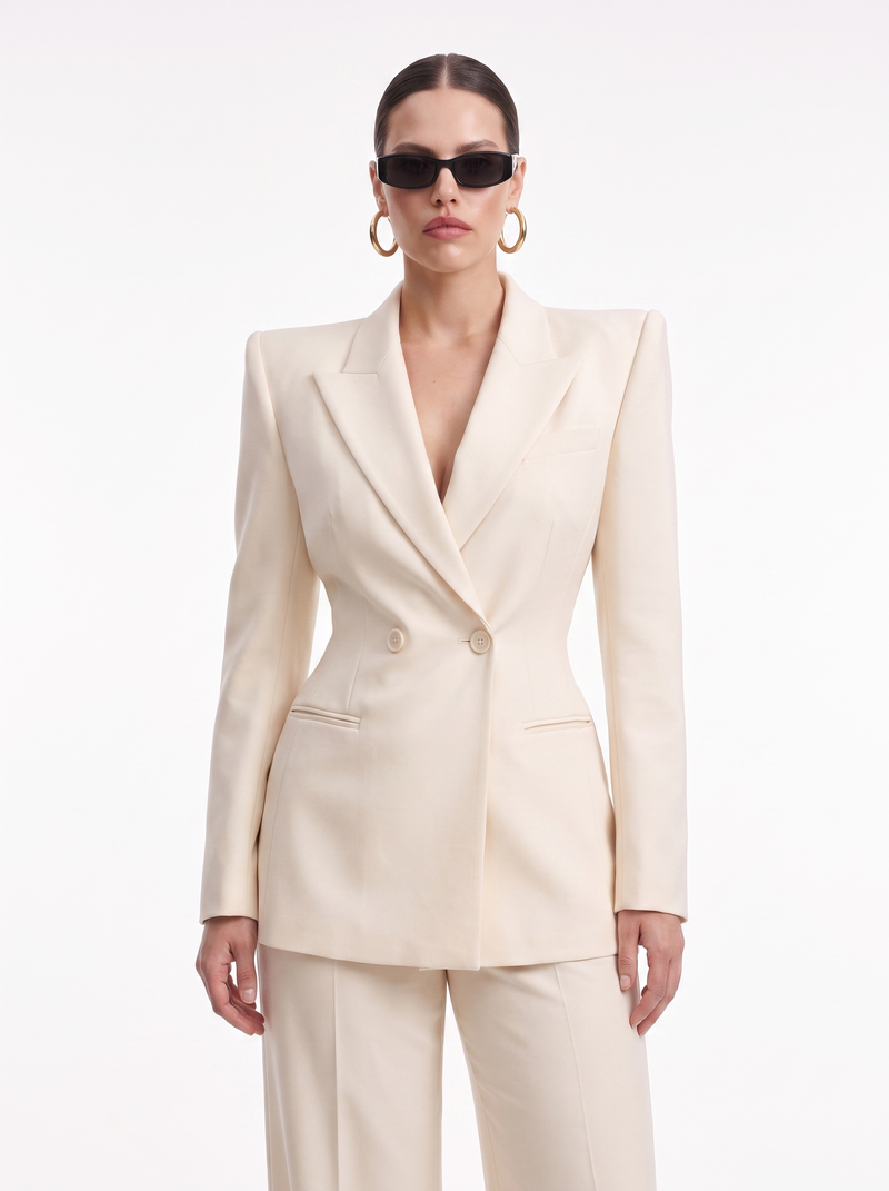 The Amara Blazer, Ivory