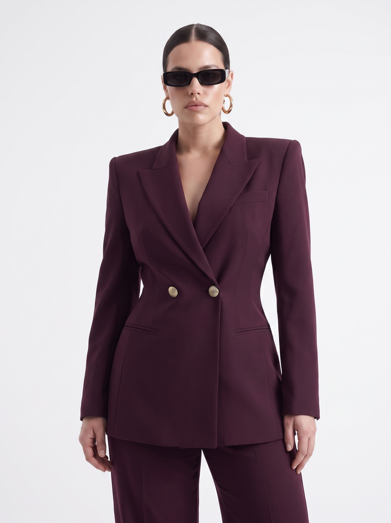 The Amara Aureate Blazer, Burgundy