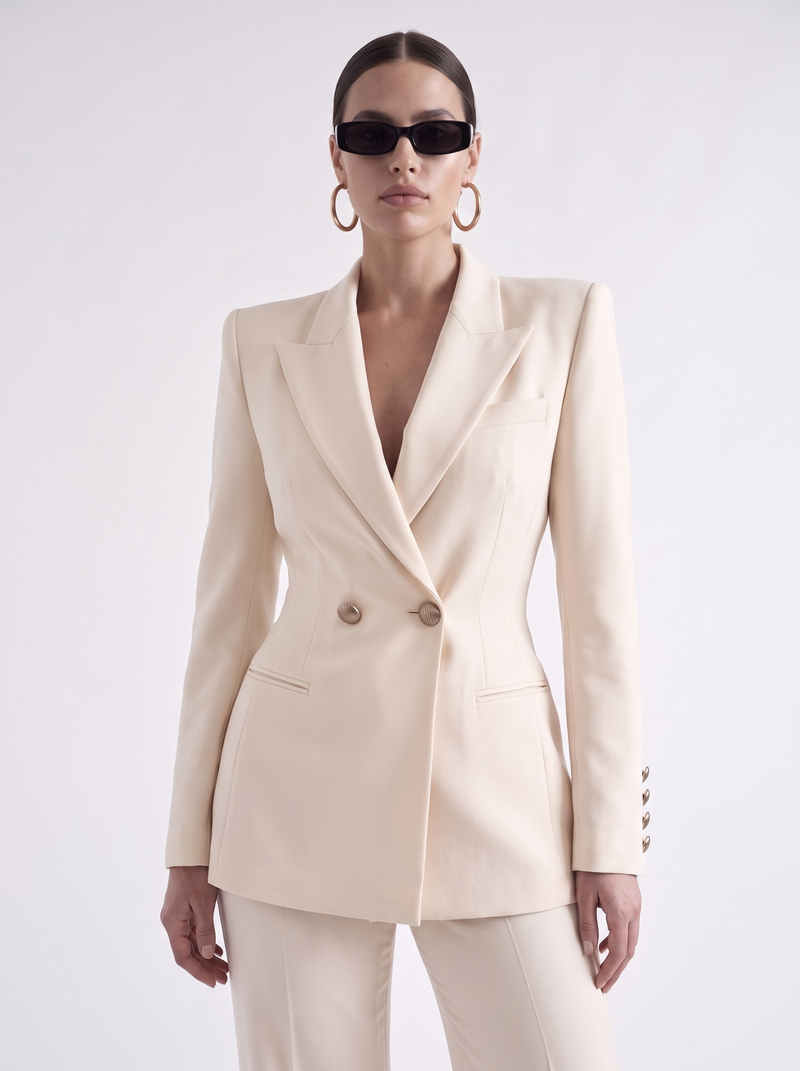 The Amara Aureate Blazer, Ivory
