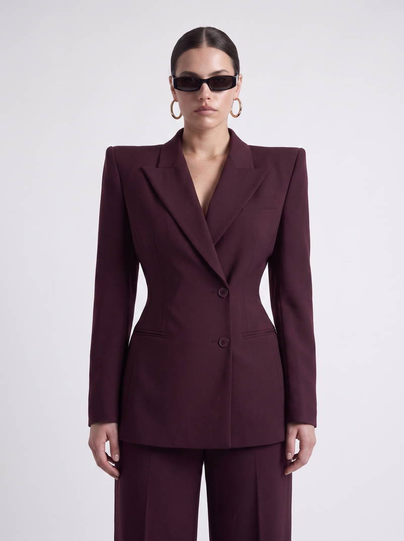 The Celeste Blazer, Burgundy