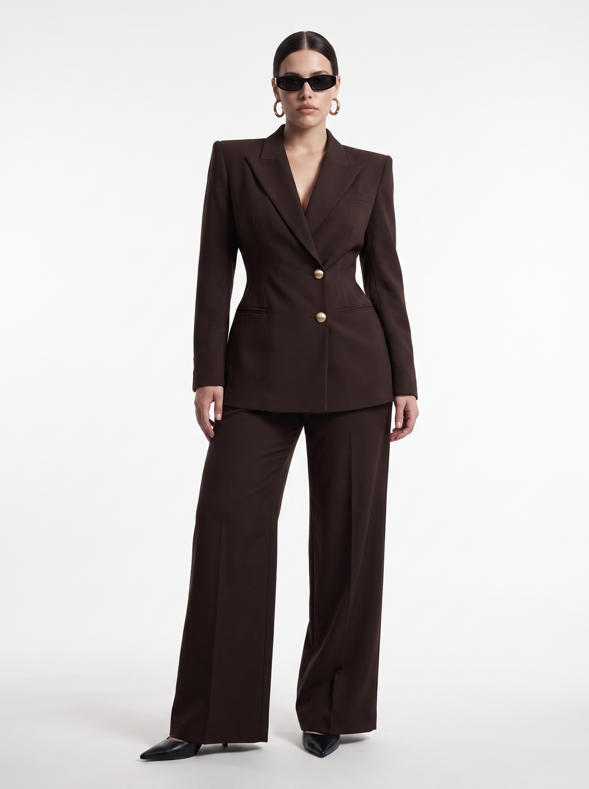 The Celeste Aureate Suit in Espresso
